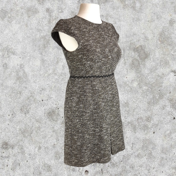 L.K Bennett Boucle Tweed Dress Size 14 RikRak Waist Front Pleat Smart Office - Picture 2 of 11